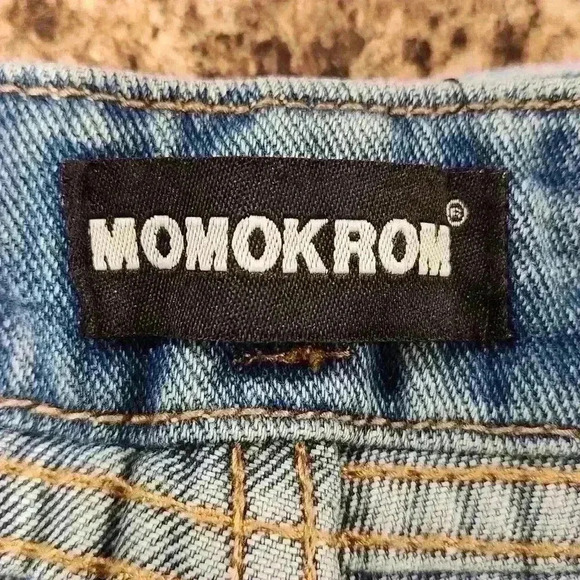 NWT Momokrom Nasty Gal Keep Up Belted Medium Wash High Waisted Blue Jeans $58 - Picture 12 of 15